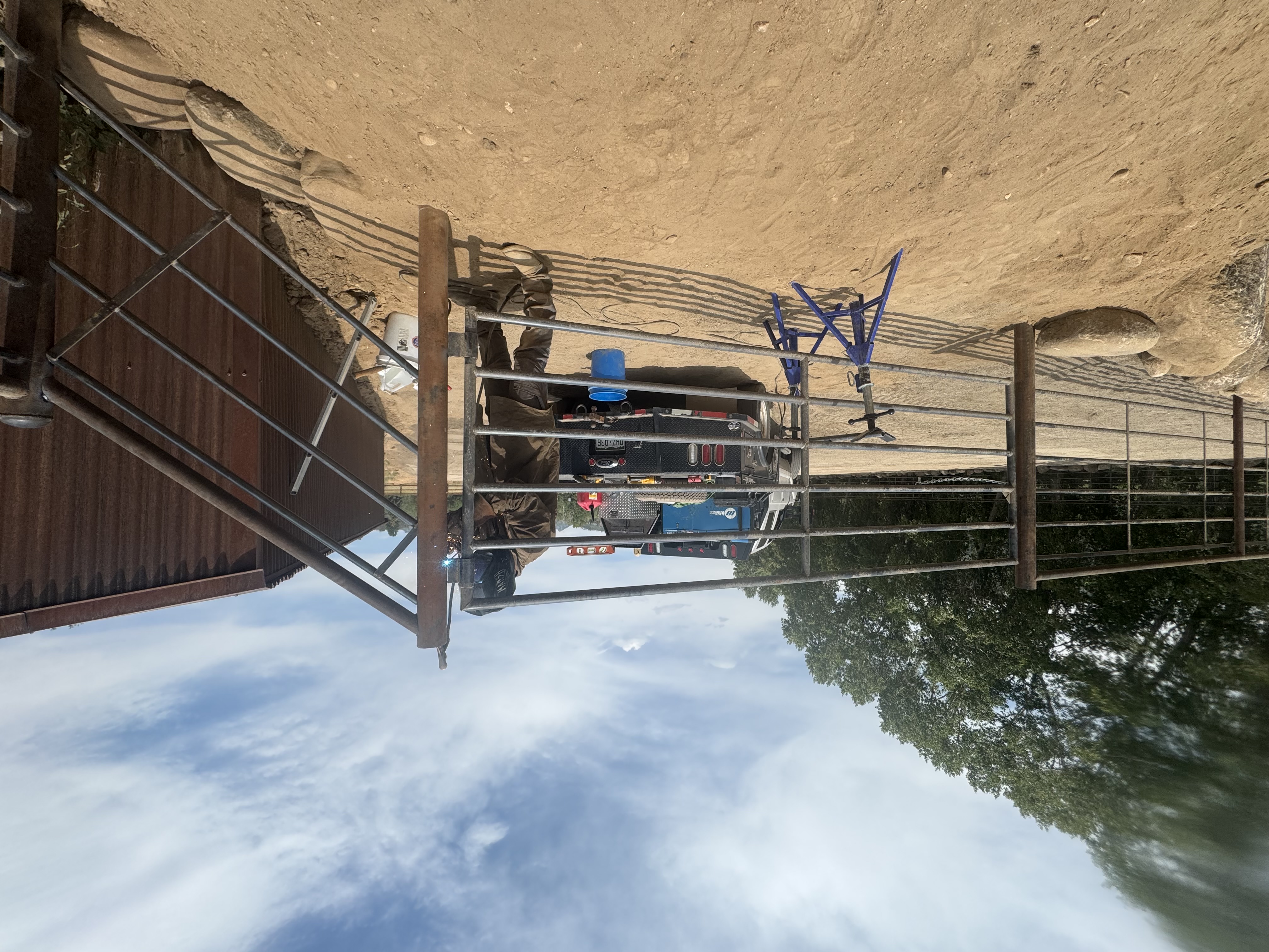Riding arena under construction