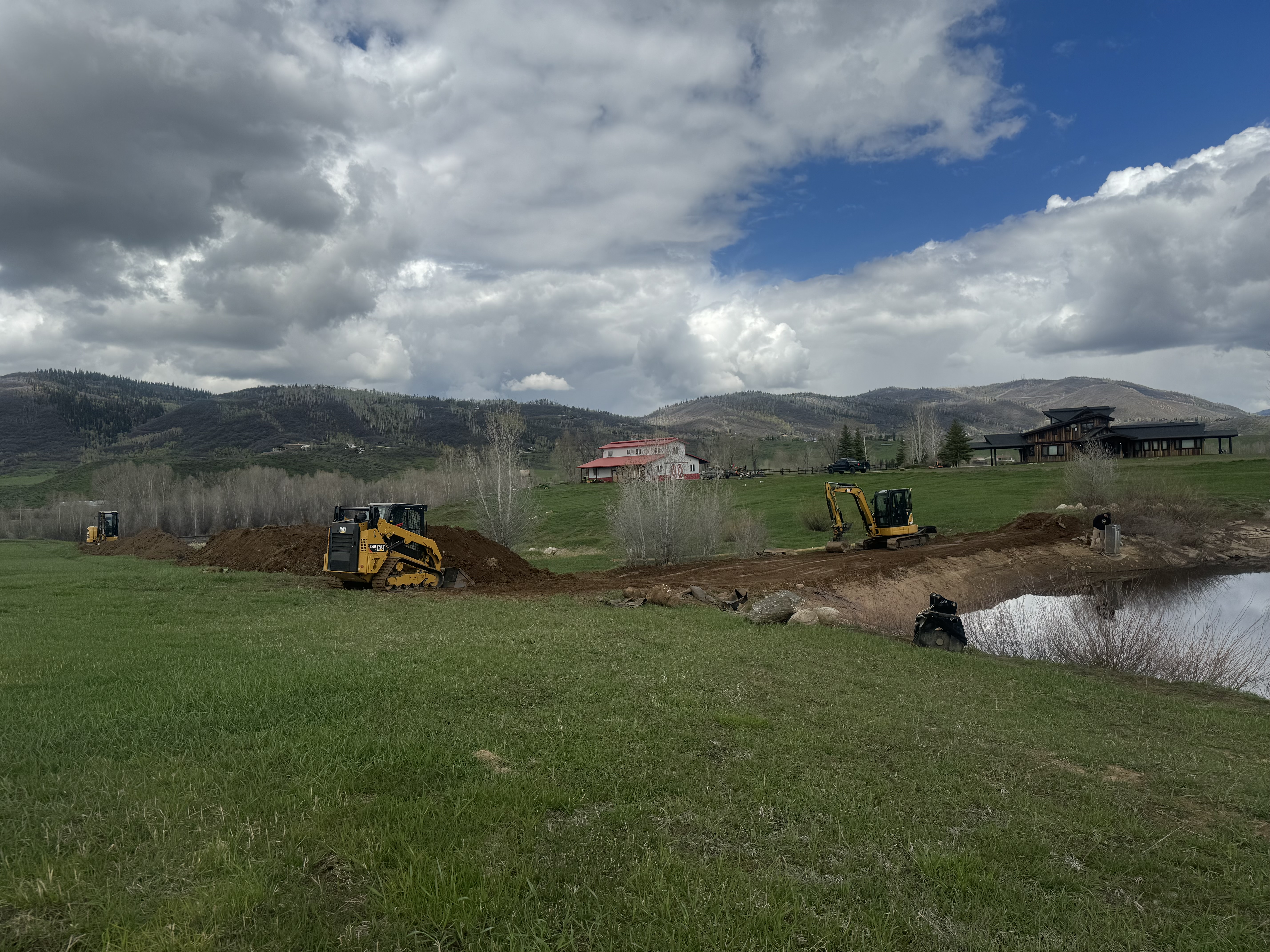 Excavation and grading work on a ranch property